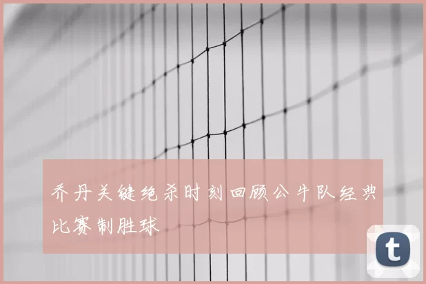 乔丹关键绝杀时刻回顾公牛队经典比赛制胜球