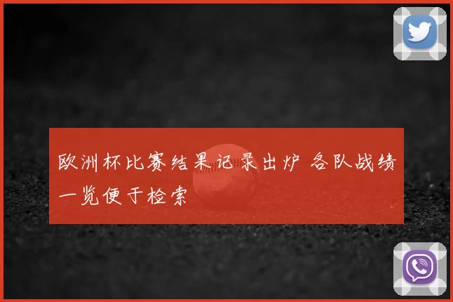 欧洲杯比赛结果记录出炉 各队战绩一览便于检索